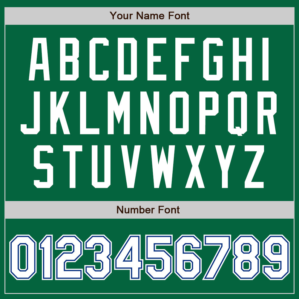 Custom Kelly Green White-Royal Authentic Baseball Jersey - Sky-Custom