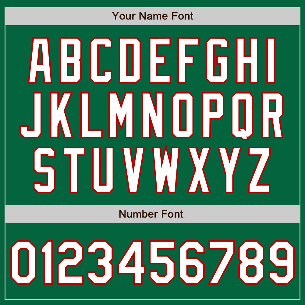 Custom Kelly Green White-Red Authentic Baseball Jersey - Sky-Custom