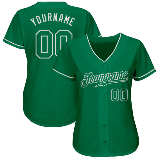 Custom Kelly Green Kelly Green-White Authentic Baseball Jersey - Sky-Custom
