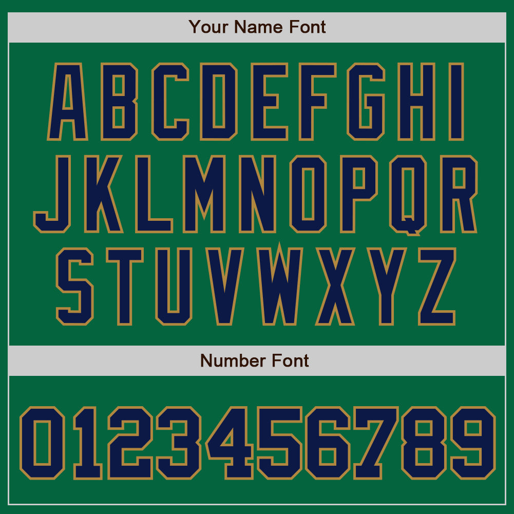 Custom Kelly Green Navy-Old Gold Authentic Baseball Jersey - Sky-Custom