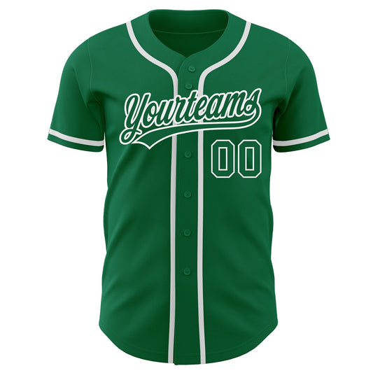 Custom Kelly Green Kelly Green-White Authentic Baseball Jersey - Sky-Custom