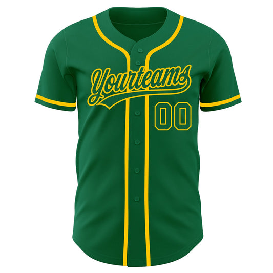 Custom Kelly Green Kelly Green-Gold Authentic Baseball Jersey - Sky-Custom