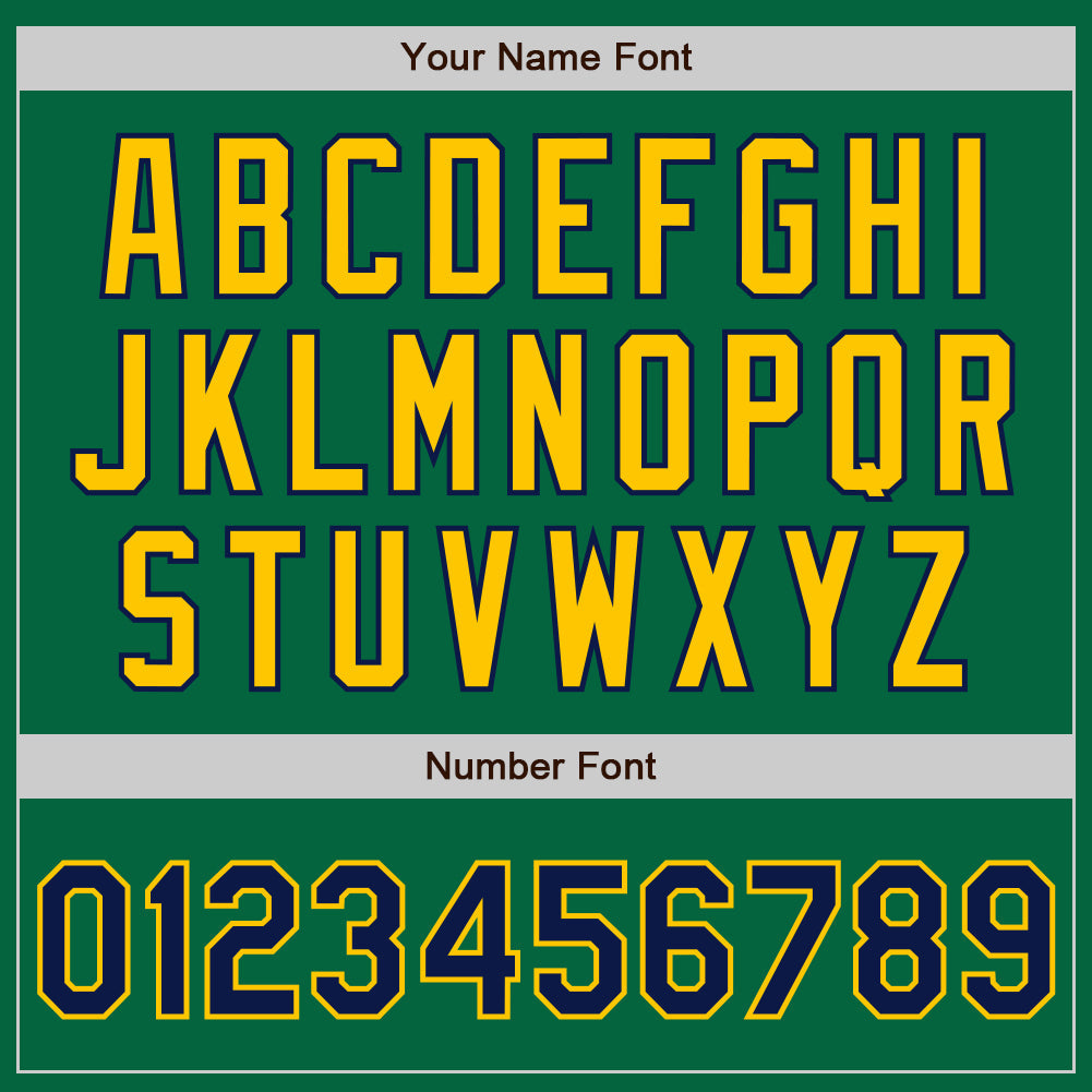 Custom Kelly Green Navy-Gold Authentic Baseball Jersey - Sky-Custom