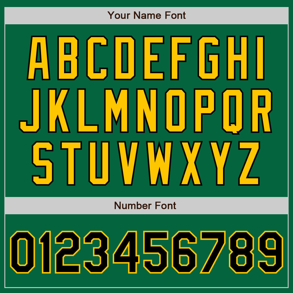 Custom Kelly Green Black-Gold Authentic Baseball Jersey - Sky-Custom