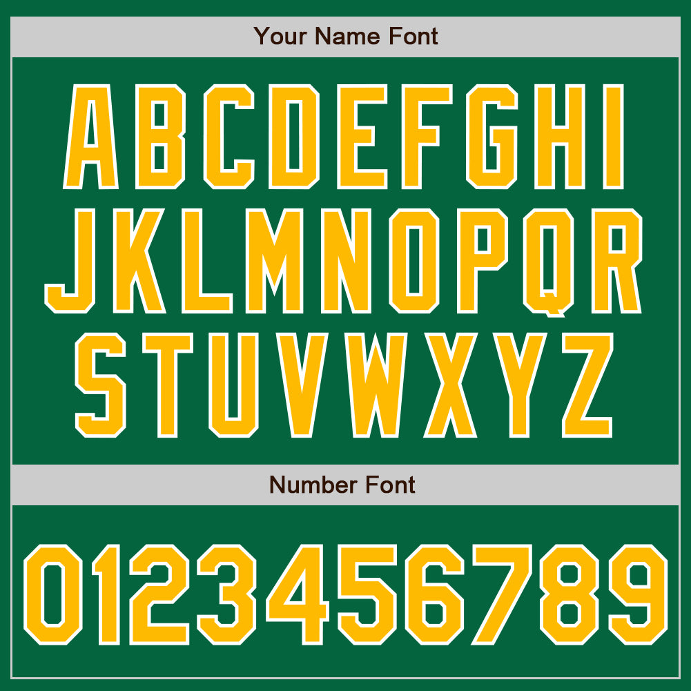 Custom Kelly Green Gold-White Authentic Baseball Jersey - Sky-Custom