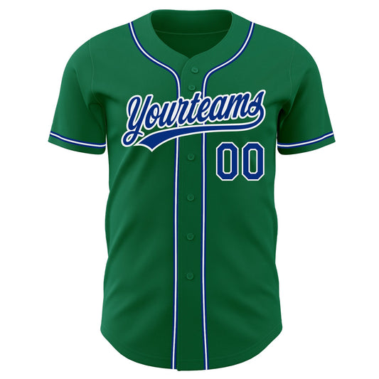 Custom Kelly Green Royal-White Authentic Baseball Jersey - Sky-Custom