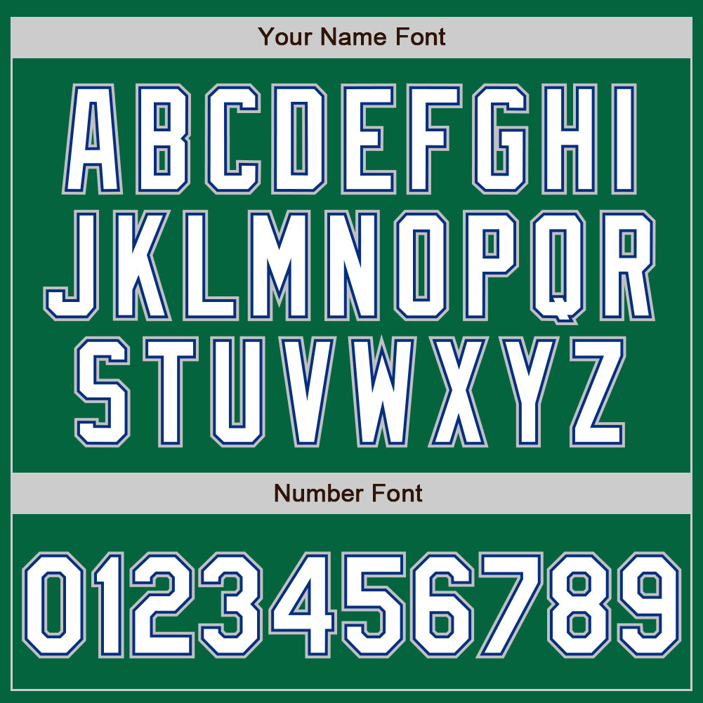 Custom Kelly Green White Royal-Gray Authentic Baseball Jersey - Sky-Custom