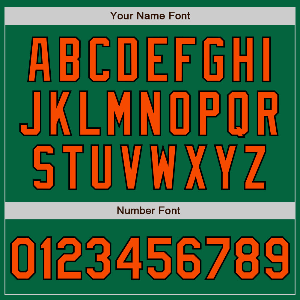 Custom Kelly Green Orange-Black Authentic Baseball Jersey - Sky-Custom