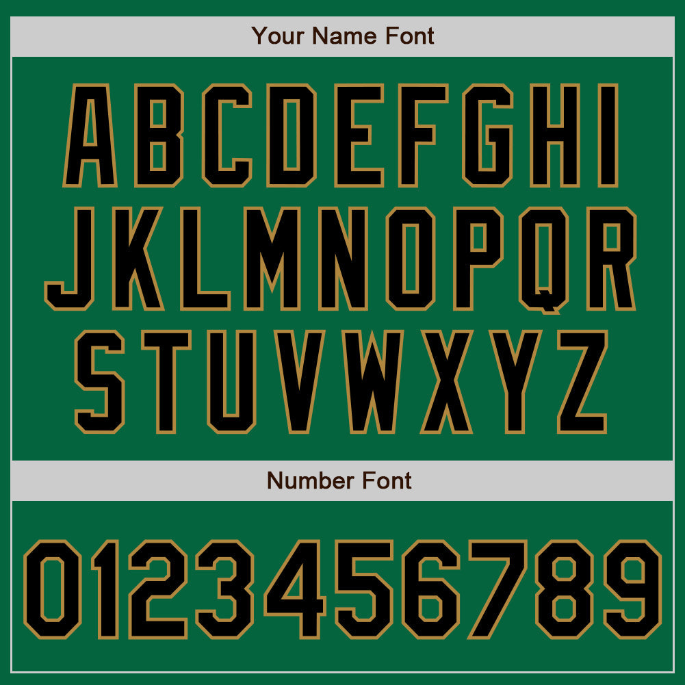 Custom Kelly Green Black-Old Gold Authentic Baseball Jersey - Sky-Custom