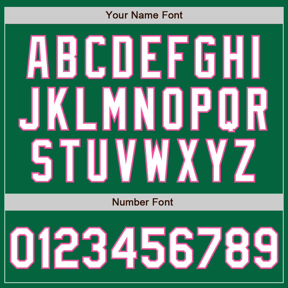 Custom Kelly Green White-Pink Authentic Baseball Jersey - Sky-Custom