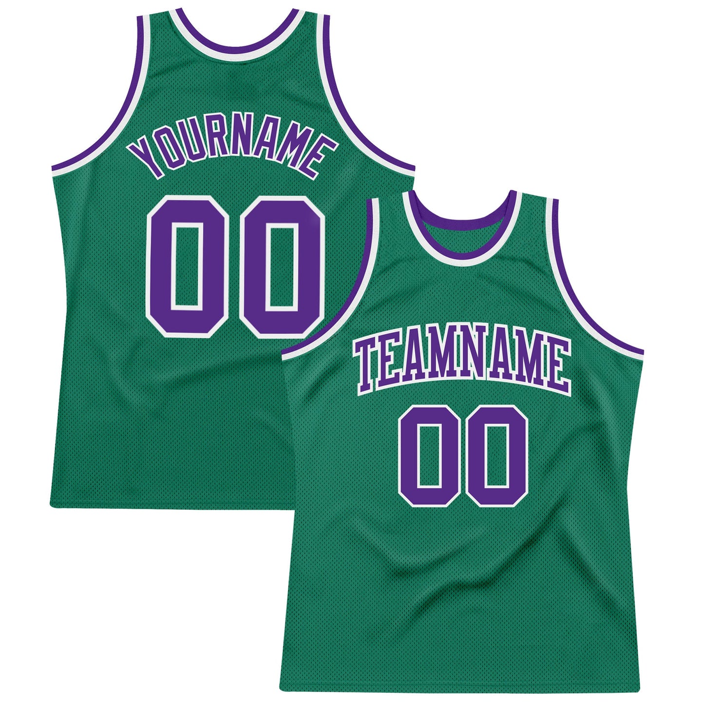 Custom Kelly Green Purple-White Authentic Throwback Basketball Jersey - Sky-Custom