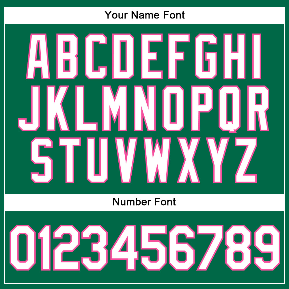 Custom Kelly Green White Pinstripe Pink Authentic Baseball Jersey - Sky-Custom