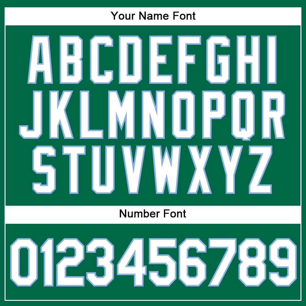 Custom Kelly Green White Pinstripe Light Blue Authentic Baseball Jersey - Sky-Custom