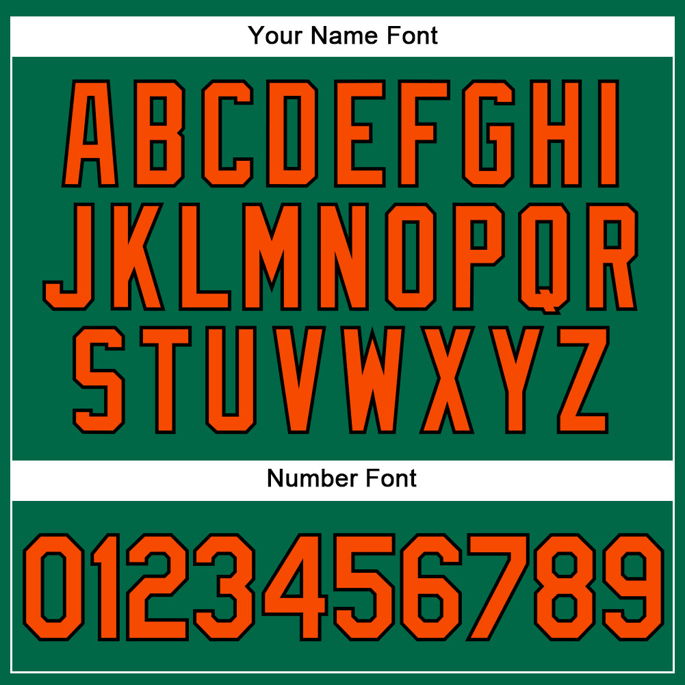 Custom Kelly Green Black Pinstripe Orange Authentic Baseball Jersey - Sky-Custom