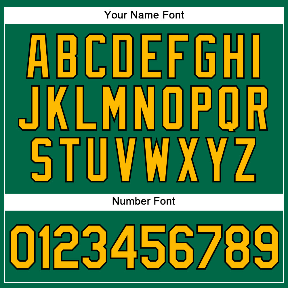 Custom Kelly Green Black Pinstripe Gold Authentic Baseball Jersey - Sky-Custom