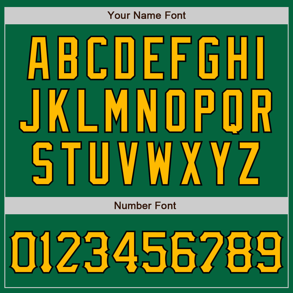 Custom Kelly Green Gold-Black Authentic Baseball Jersey - Sky-Custom