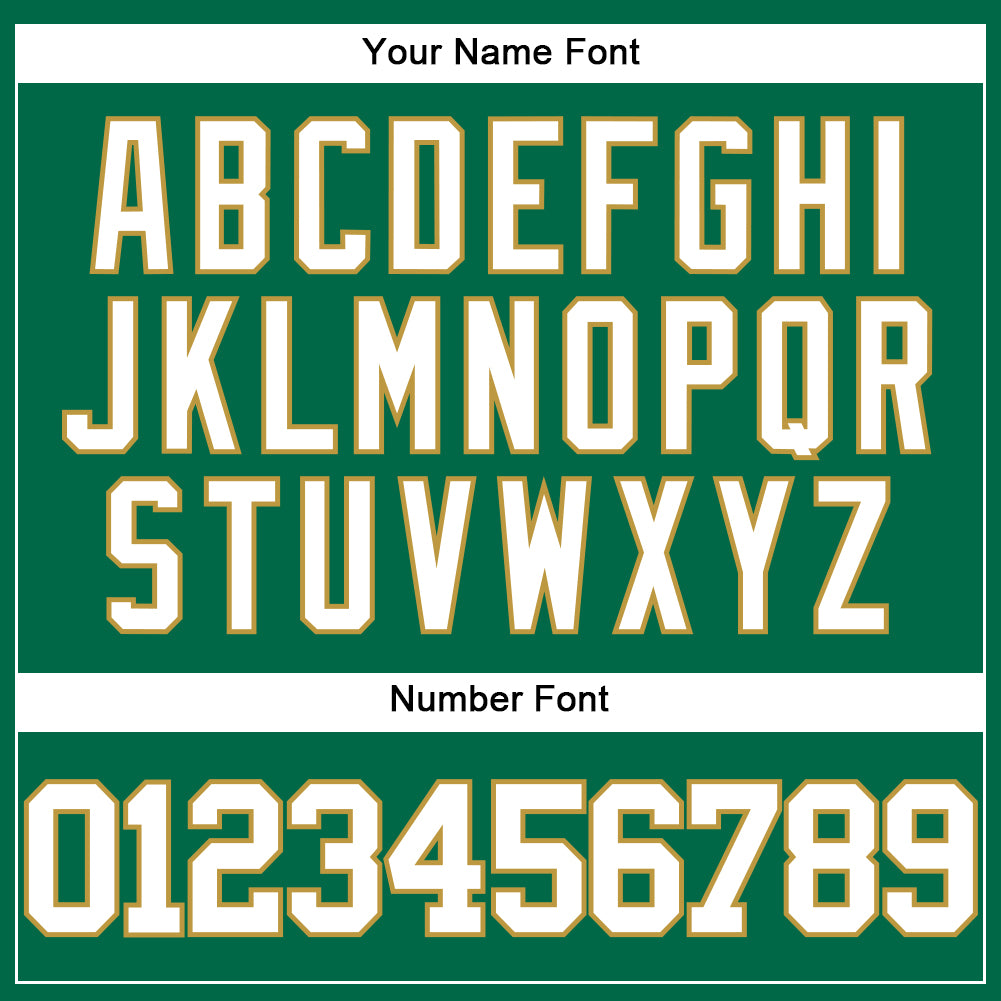 Custom Kelly Green White-Old Gold Authentic Baseball Jersey - Sky-Custom