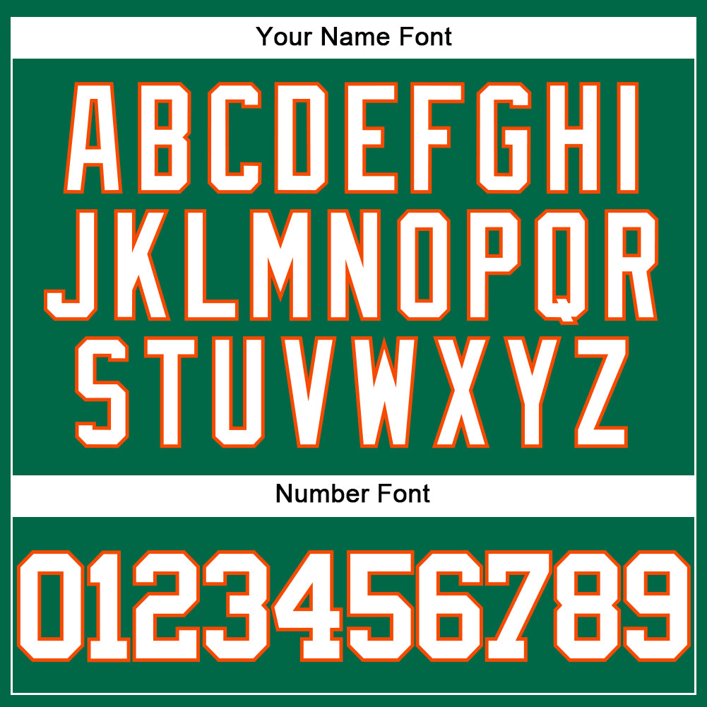 Custom Kelly Green White-Orange Authentic Baseball Jersey - Sky-Custom