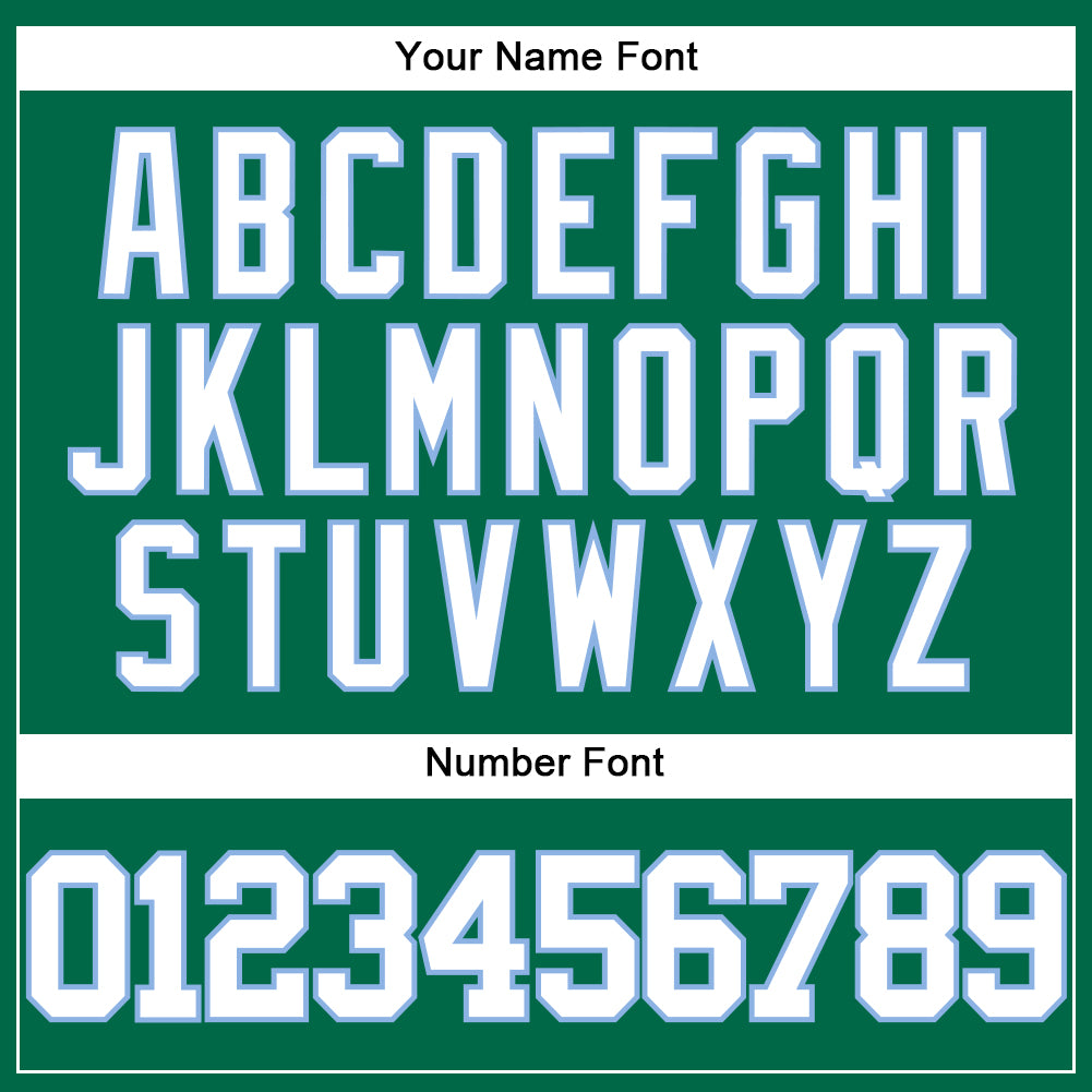 Custom Kelly Green White-Light Blue Authentic Baseball Jersey - Sky-Custom