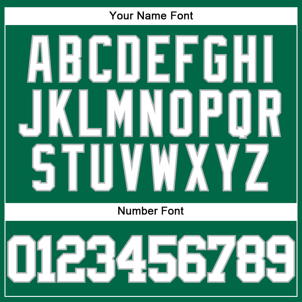 Custom Kelly Green White-Gray Authentic Baseball Jersey - Sky-Custom