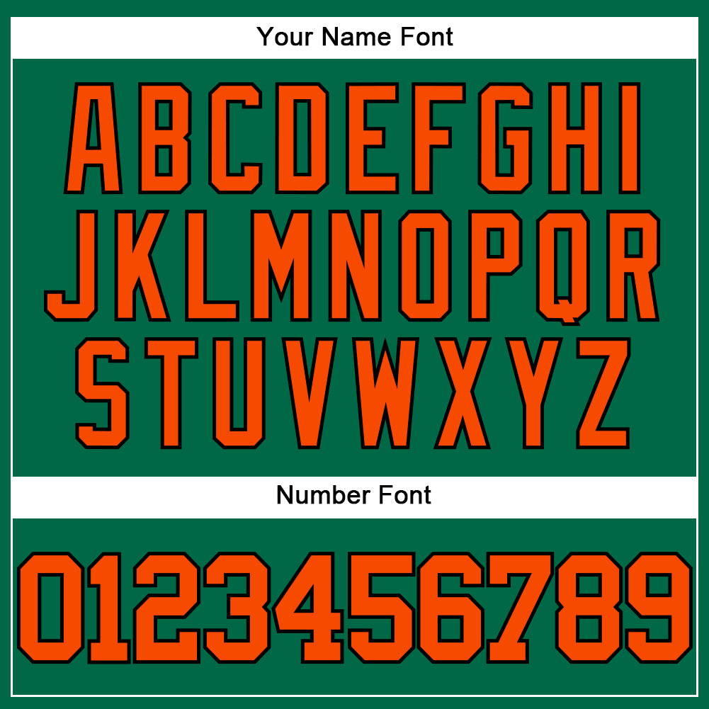 Custom Kelly Green Orange-Black Authentic Baseball Jersey - Sky-Custom