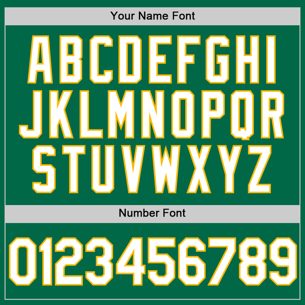 Custom Kelly Green White-Gold Authentic Throwback Baseball Jersey - Sky-Custom