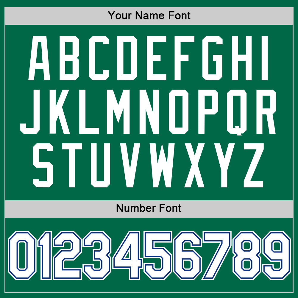 Custom Kelly Green White-Royal Authentic Throwback Baseball Jersey - Sky-Custom