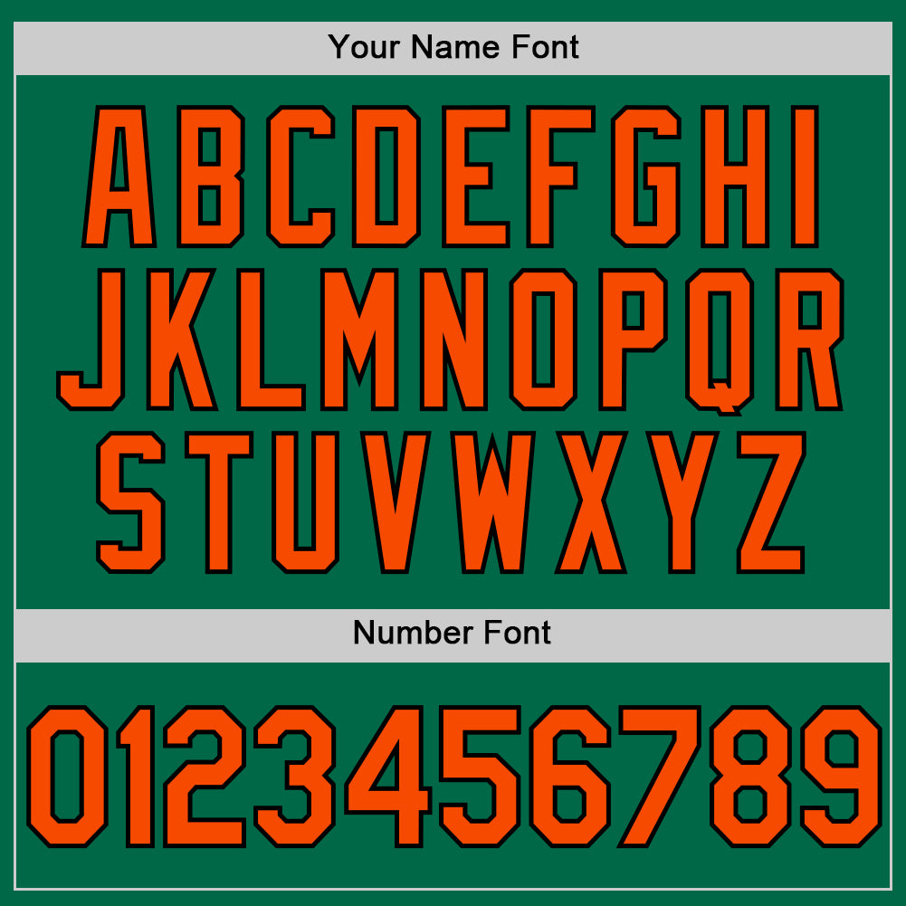 Custom Kelly Green Orange-Black Authentic Throwback Baseball Jersey - Sky-Custom