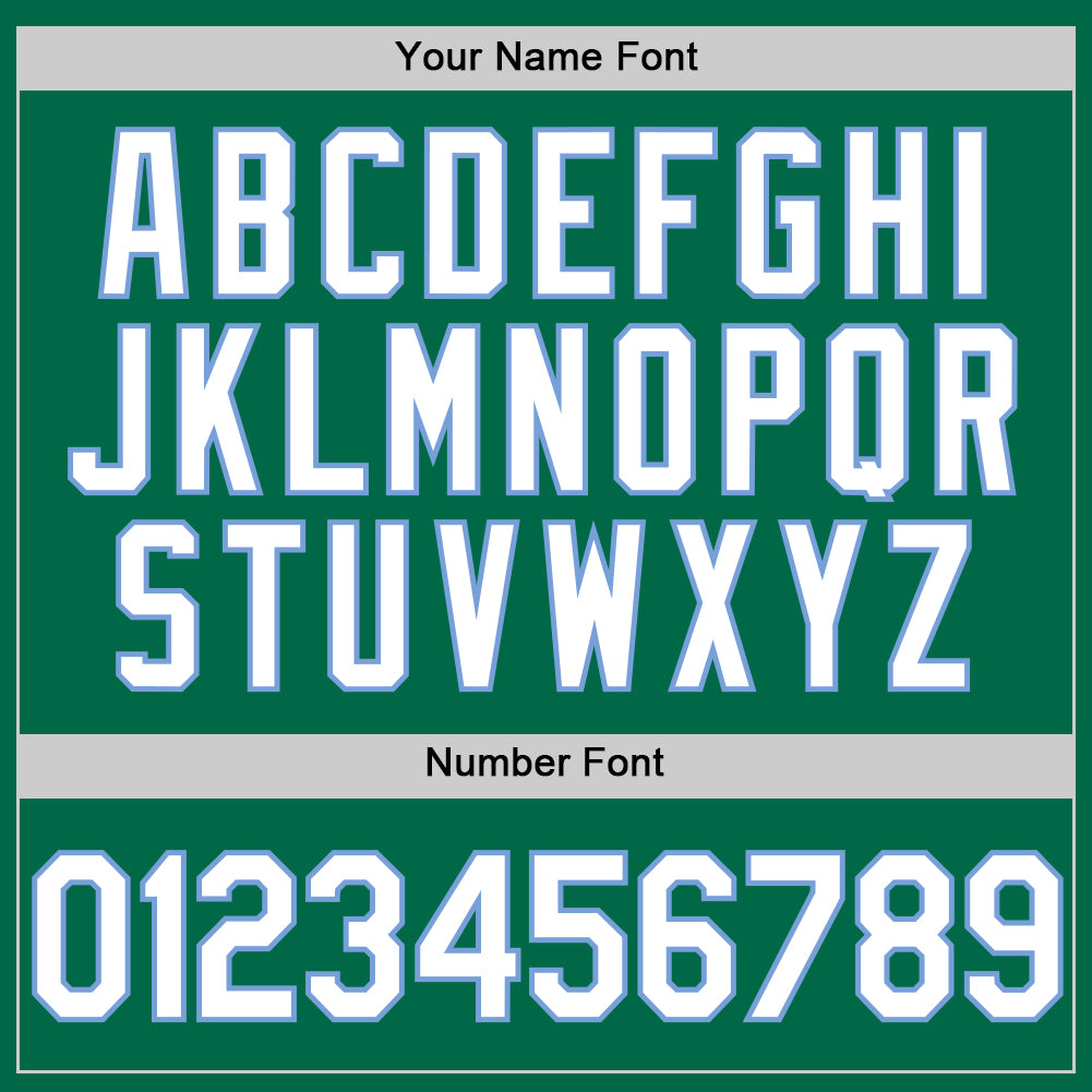 Custom Kelly Green White-Light Blue Authentic Throwback Baseball Jersey - Sky-Custom