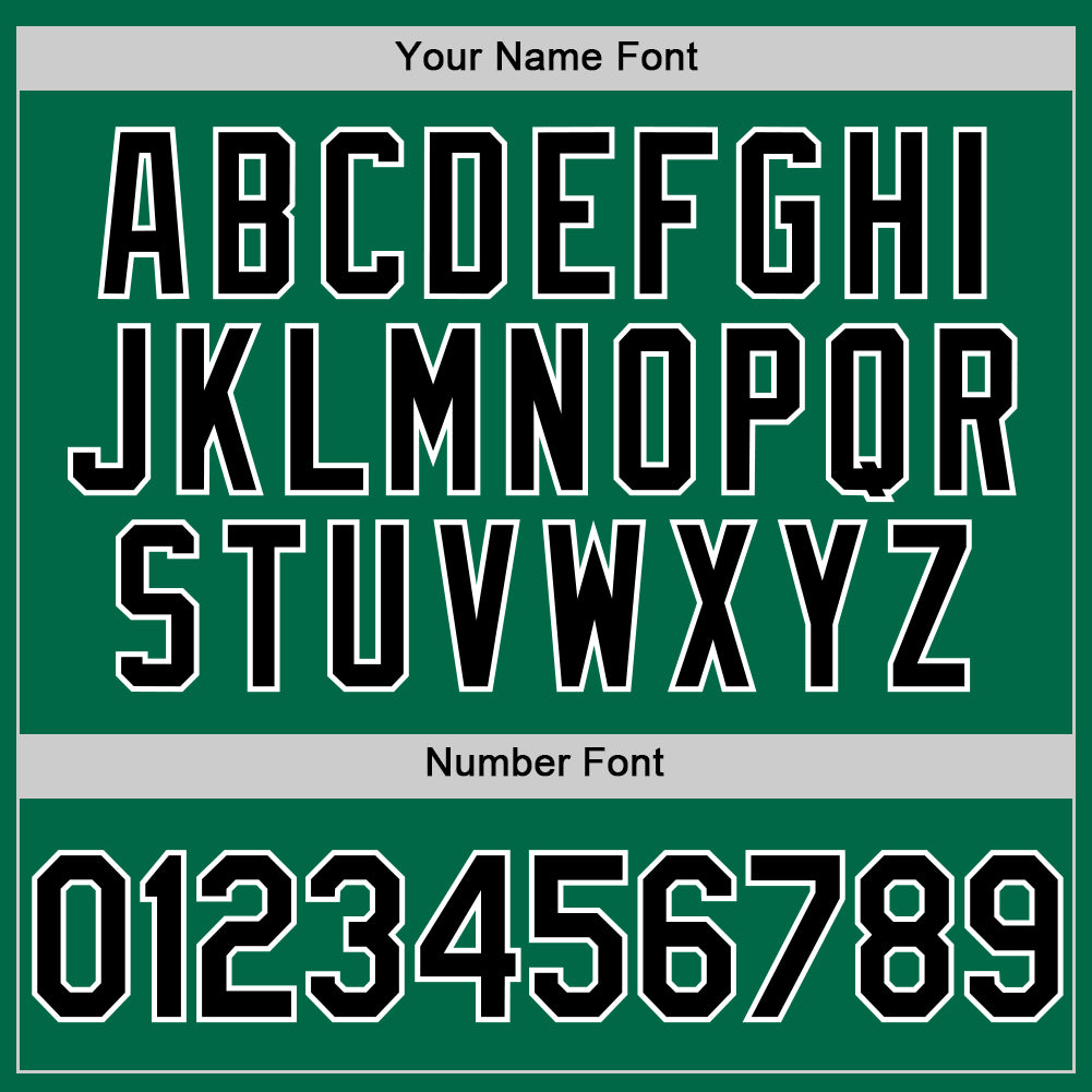 Custom Kelly Green Black-White Authentic Throwback Baseball Jersey - Sky-Custom