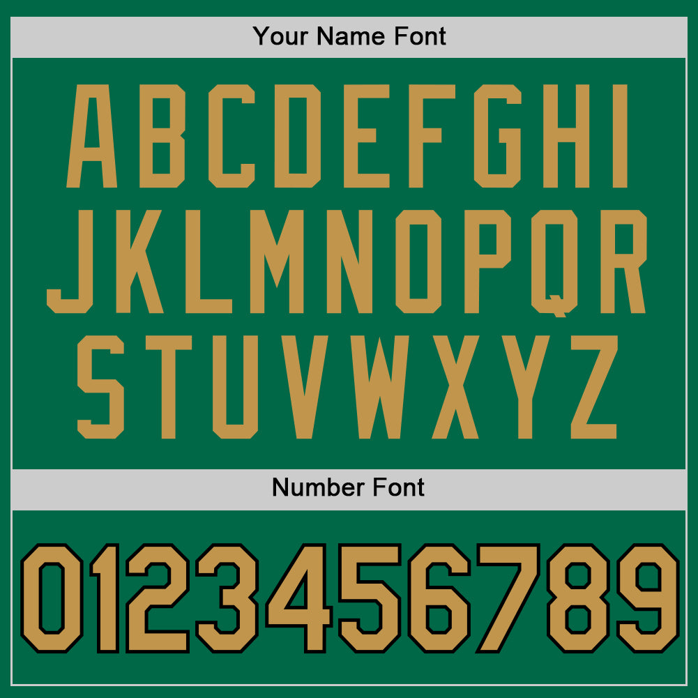 Custom Kelly Green Old Gold-Black Authentic Throwback Baseball Jersey - Sky-Custom