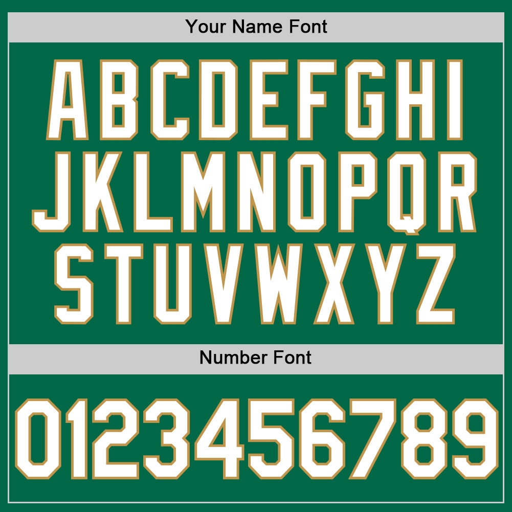 Custom Kelly Green White-Old Gold Authentic Throwback Baseball Jersey - Sky-Custom