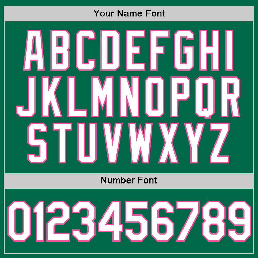 Custom Kelly Green White-Pink Authentic Throwback Baseball Jersey - Sky-Custom