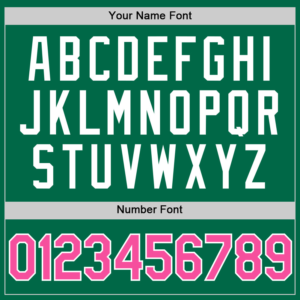 Custom Kelly Green Pink-White Authentic Throwback Baseball Jersey - Sky-Custom