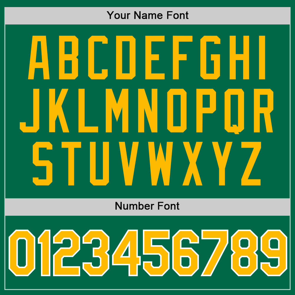 Custom Kelly Green Gold-White Authentic Throwback Baseball Jersey - Sky-Custom