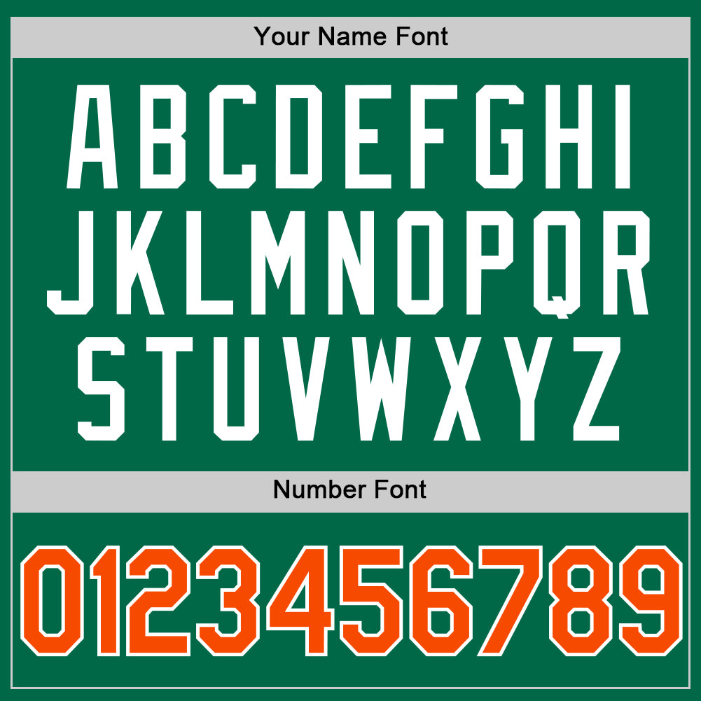 Custom Kelly Green Orange-White Authentic Throwback Baseball Jersey - Sky-Custom