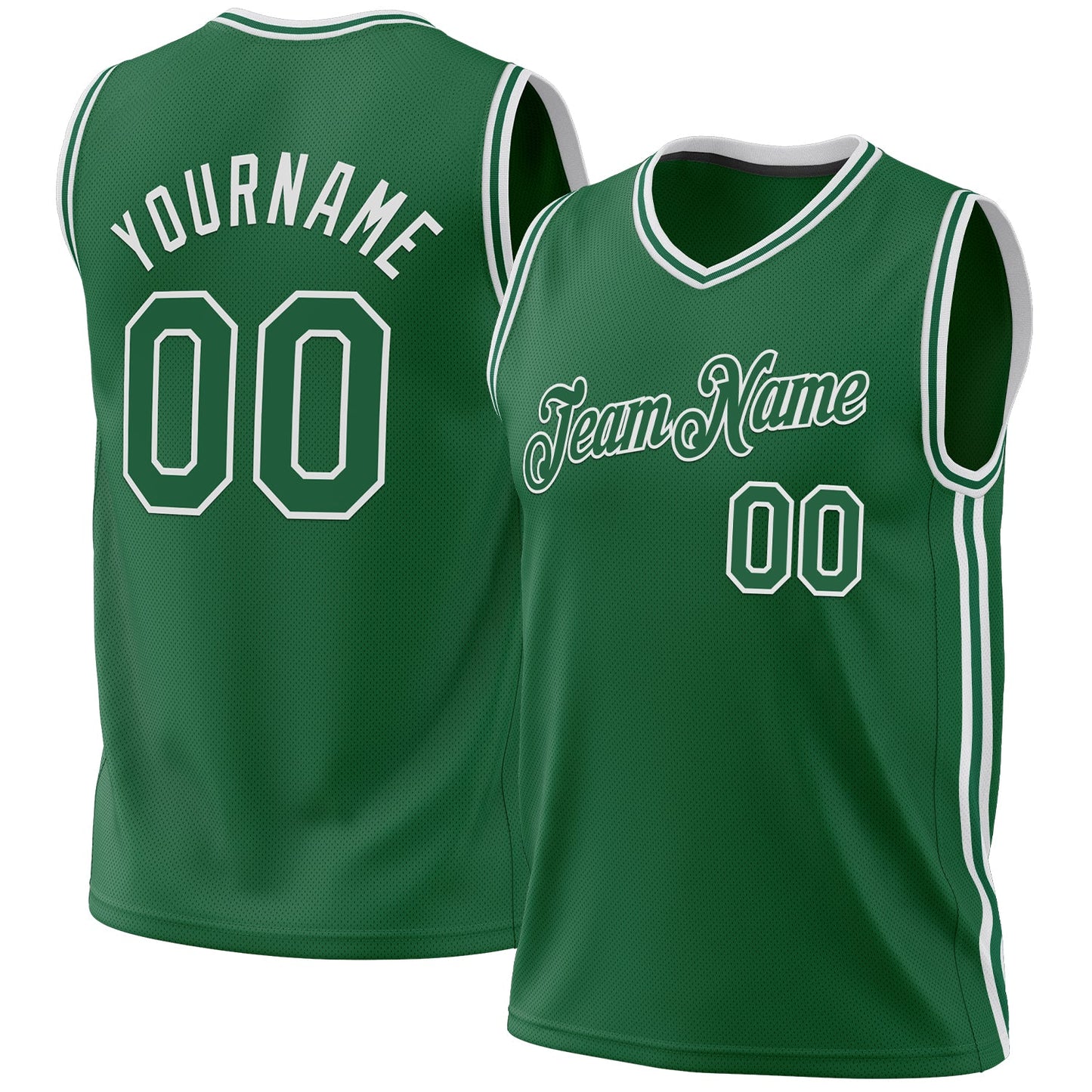 Custom Kelly Green White Authentic Throwback Basketball Jersey - Sky-Custom