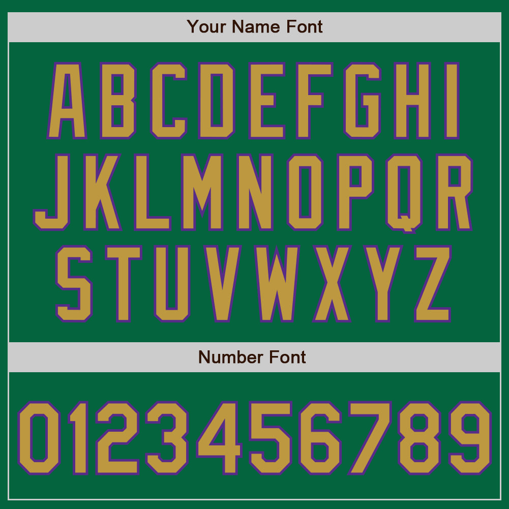 Custom Kelly Green Old Gold-Purple Authentic Baseball Jersey - Sky-Custom