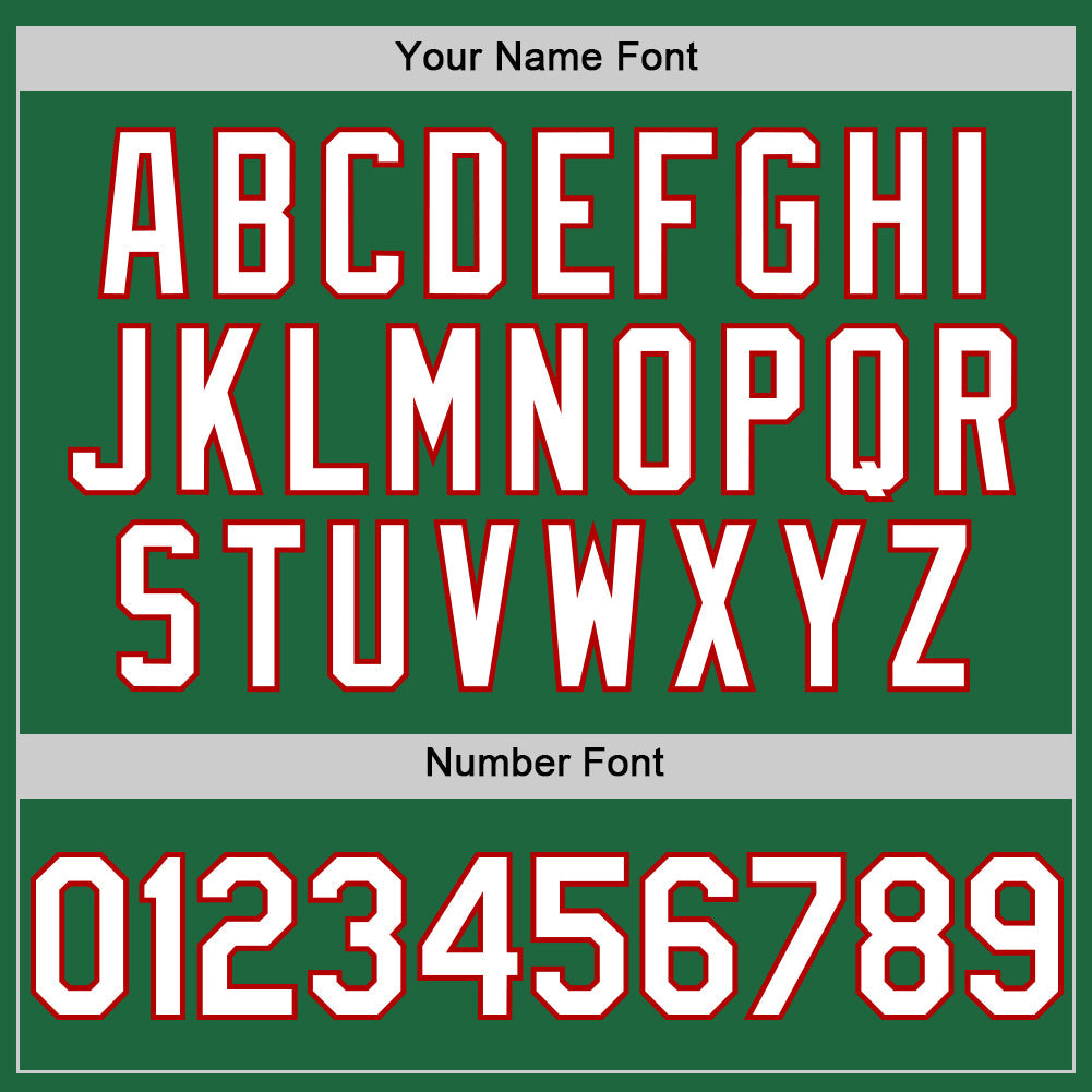 Custom Kelly Green White-Red Mesh Authentic Throwback Baseball Jersey - Sky-Custom