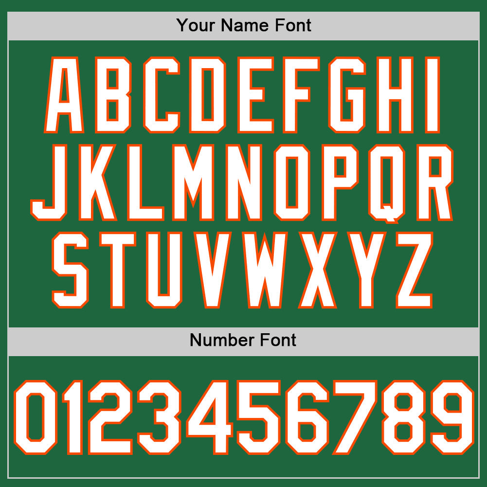 Custom Kelly Green White-Orange Mesh Authentic Throwback Baseball Jersey - Sky-Custom