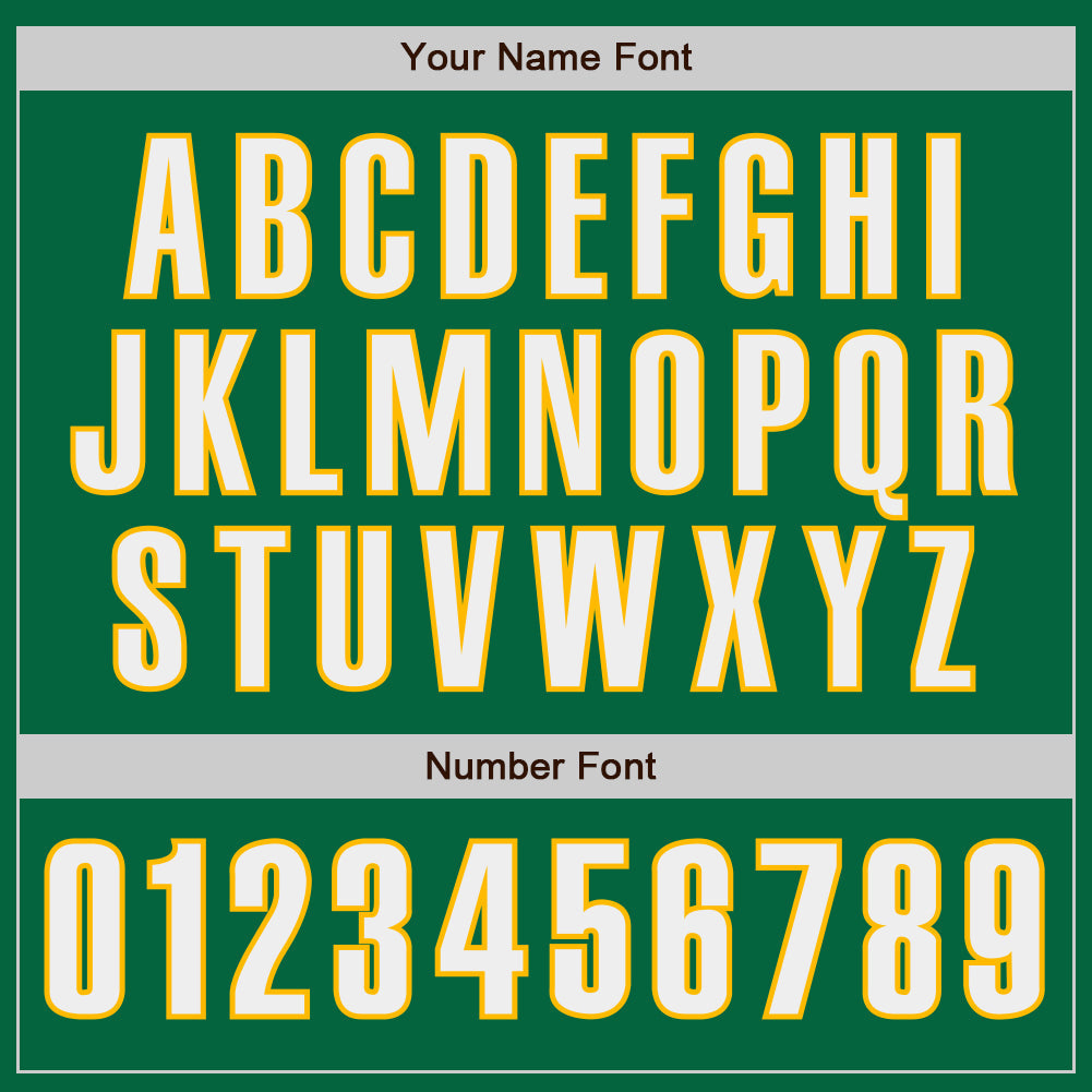 Custom Kelly Green White-Gold Authentic Baseball Jersey - Sky-Custom