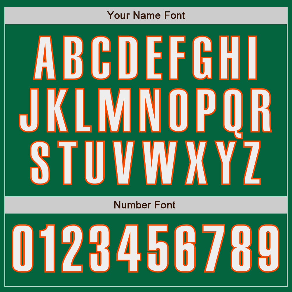 Custom Kelly Green White-Orange Authentic Baseball Jersey - Sky-Custom