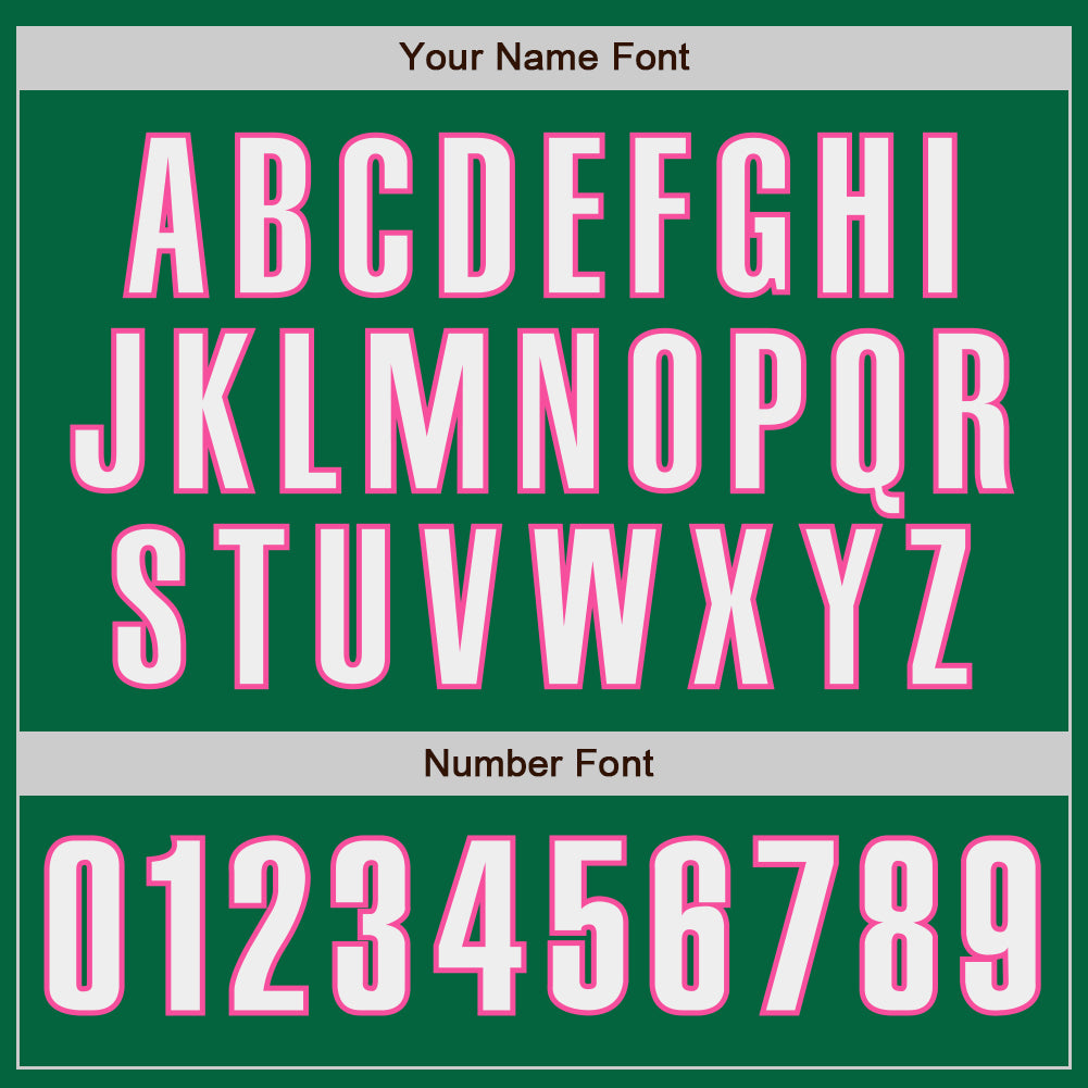 Custom Kelly Green White-Pink Authentic Baseball Jersey - Sky-Custom