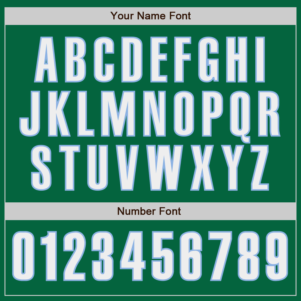 Custom Kelly Green White-Light Blue Authentic Baseball Jersey - Sky-Custom