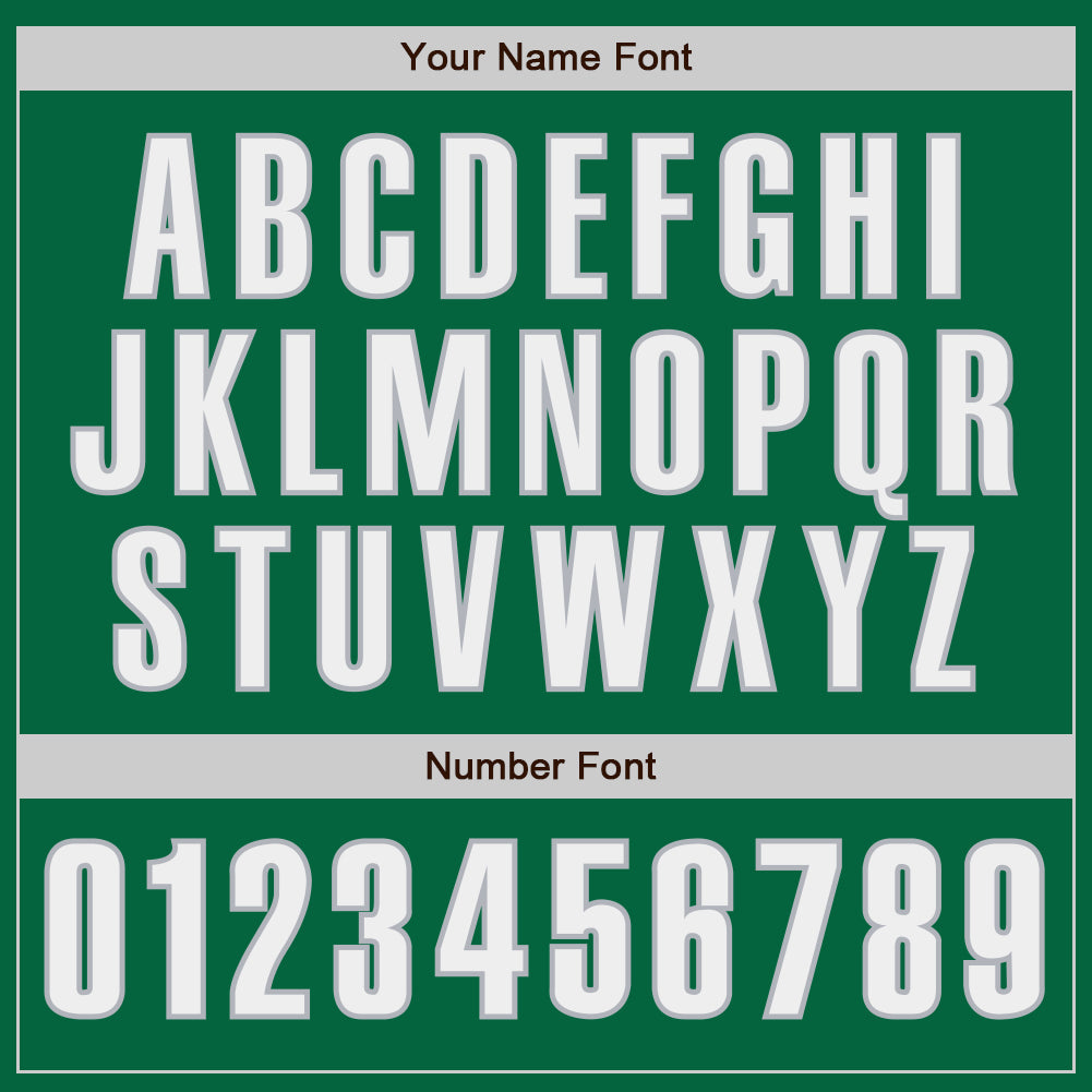 Custom Kelly Green White-Gray Authentic Baseball Jersey - Sky-Custom