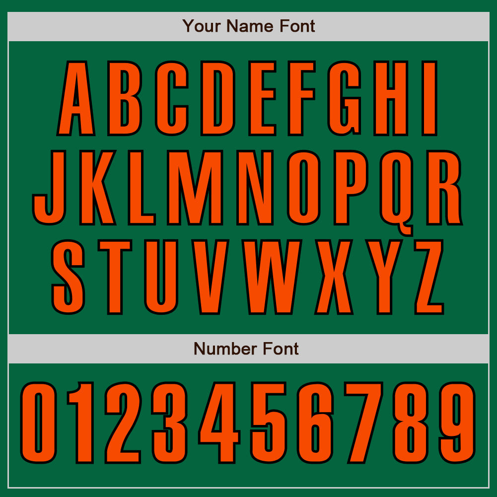 Custom Kelly Green Orange-Black Authentic Baseball Jersey - Sky-Custom