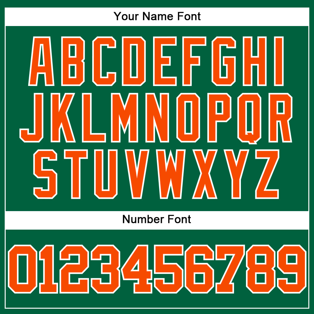 Custom Kelly Green Orange-White Mesh Authentic Throwback Baseball Jersey - Sky-Custom