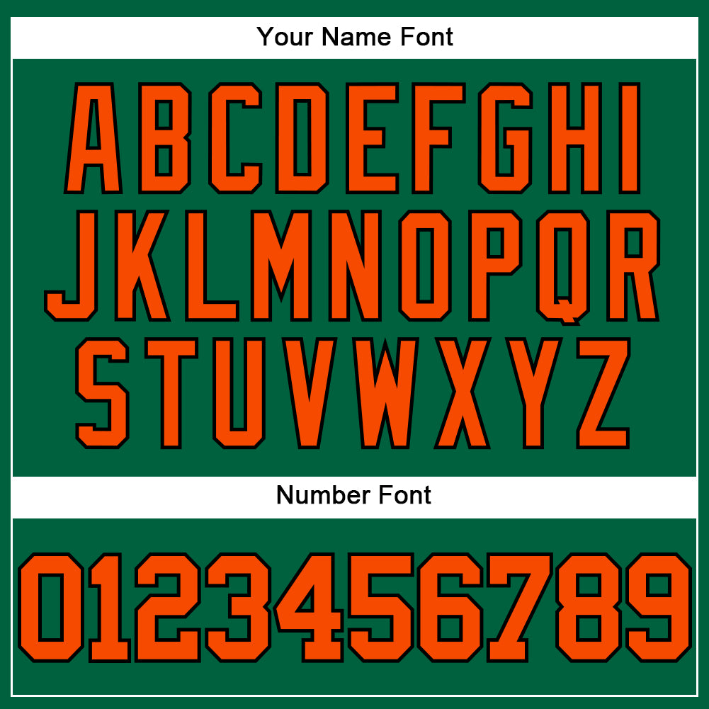 Custom Kelly Green Orange-Black Mesh Authentic Throwback Baseball Jersey - Sky-Custom