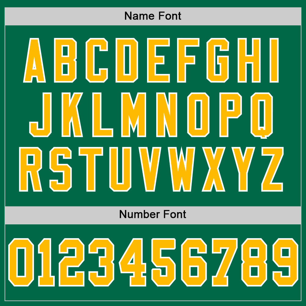 Custom Kelly Green Gold-White Mesh Authentic Throwback Football Jersey - Sky-Custom