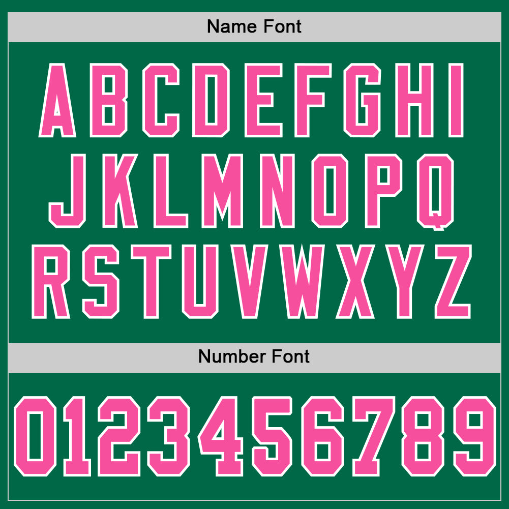 Custom Kelly Green Pink-White Mesh Authentic Throwback Football Jersey - Sky-Custom